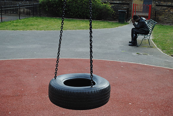 Unemployment : Young man in playground