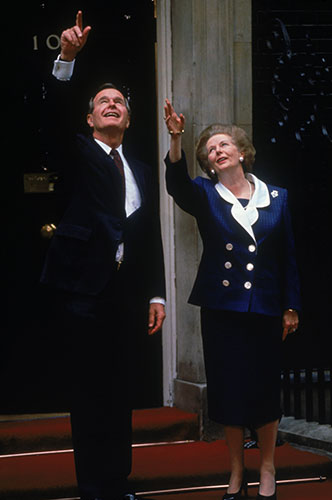 UK and US: 1989: President George Bush and Prime Minister Margaret Thatcher