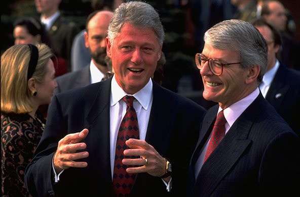 UK and US: 1995: President Bill Clinton and Prime Minister John Major