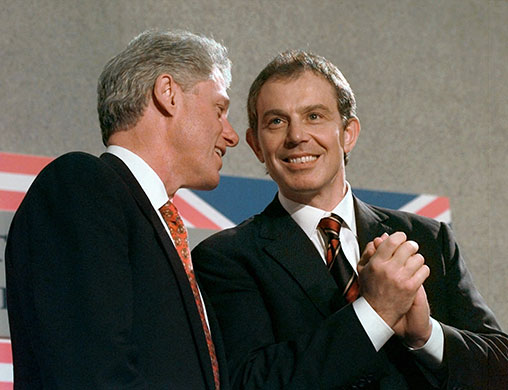 UK and US: 1998: President Bill Clinton and Prime Minister Tony Blair