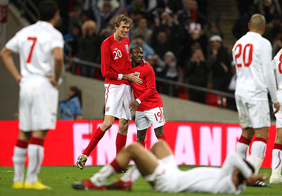 England v Egypt: Sean Wright-Phillips celebrates after scoring England's second goal