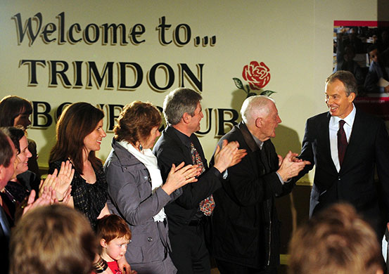 Tony Blair at Trimdon: Former Prime Minister Tony Blair is greeted by party members