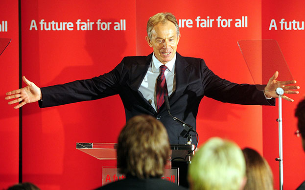 Tony Blair at Trimdon: Former British Prime Minister Tony Blair addresses Labour party members 