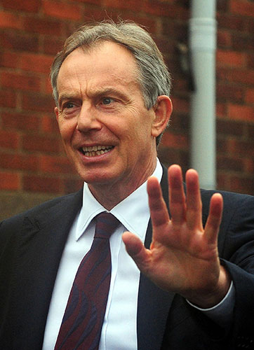 Tony Blair at Trimdon: Former Prime Minister Tony Blair arrives at the Trimdon Labour Club