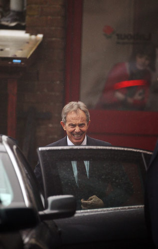 Tony Blair at Trimdon: Former Prime Minister Tony Blair leaves Trimdon Labour Club