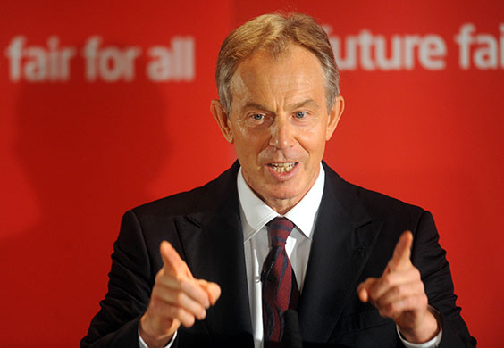 Tony Blair at Trimdon: Former Prime Minister Tony Blair addresses party members at Trimdon