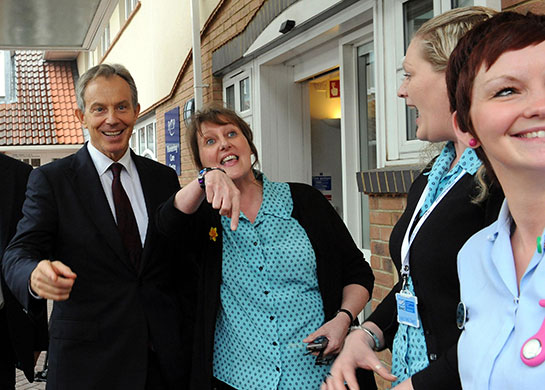 Tony Blair at Trimdon: Tony Blair meets people at the Pioneering Partnership centre