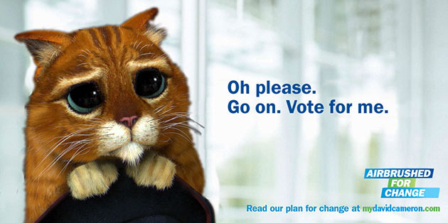 Election posters: Altered Conservative party poster from mydavidcameron.com