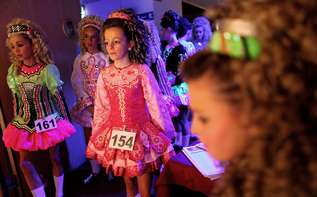 Irish Dance Championships: Dancers wait to compete at the World Irish Dance Championships