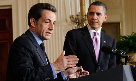 Sarkozy and Obama in the White House