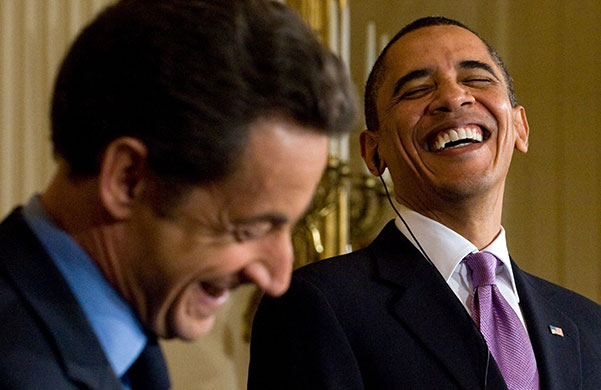 24 hours in pictures: Washington, US: Barack Obama and Nicolas Sarkozy