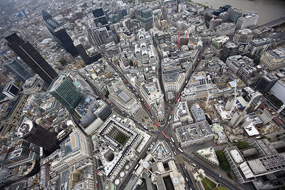 Week in Business: Aerial view of the Bank of England and the City of London