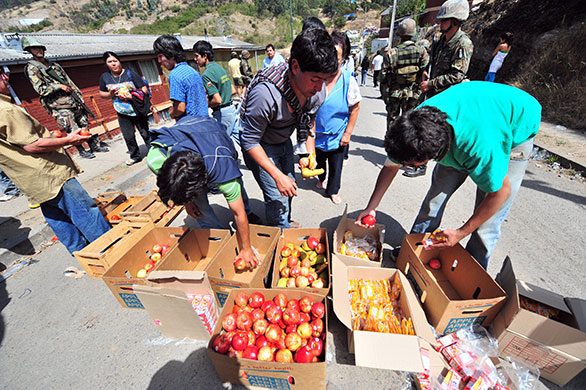 Chile Aid: Food is being distributed to the residents in Constitucion, Chile