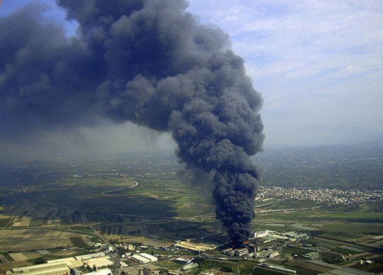 24 hours in pictures: Smoke rises from a blaze at a textile factory in Tainan