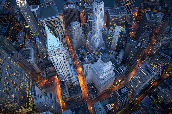Week in business: Aerial view of Wall Street
