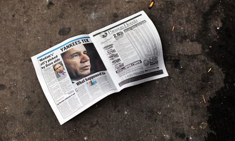 David Paterson on discarded newspaper
