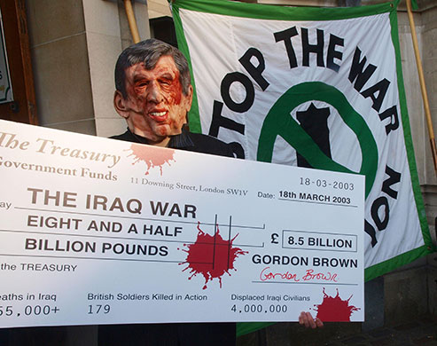 Iraq Inquiry: A protest by the Stop the War Coalition outside the Iraq Inquiry