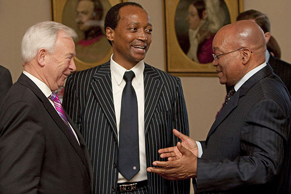 Zuma's Last Day: Jacob Zuma talks with Chairman of Anglo-American mining group John Parker