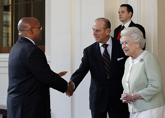 Zuma's Last Day: Queen Elizabeth and the Duke of Edinburgh II bid farewell to Jacob Zuma