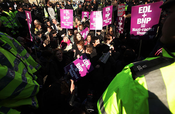 Geert Wilders in London: An anti-racism protest takes place in Westminster