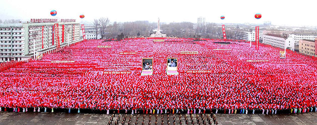 24 hours in pictures: Hamhung city, North Korea: Celebrations folloing completion of a factory