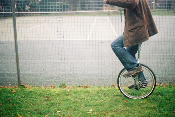 in pictures: hobbies: man on unicycle