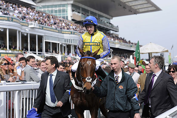 Grand National: A happy Jason Maguire after winning the Novice Hurdle on Peddlers Cross