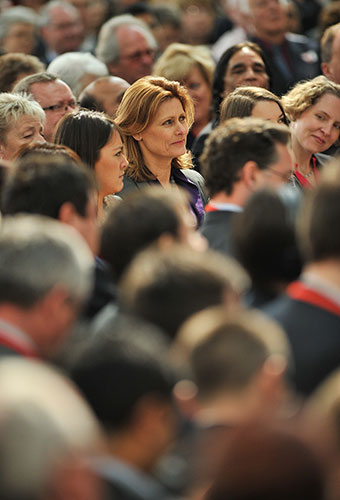 Election campaign week 2: Sarah Brown watches as her husband launches the party's election manifesto