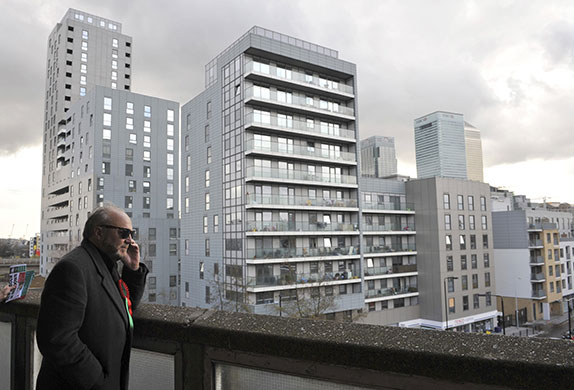 Election campaign: Respect MP George Galloway canvasses in Poplar