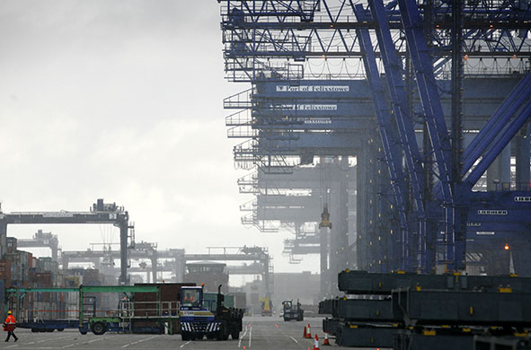 Week in business: Cranes for lifting containers at Felixstowe Container Port, Suffolk