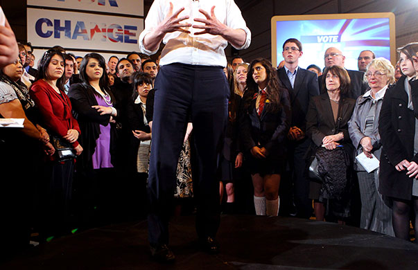 election : david cameron speaks at a campaign event in bury