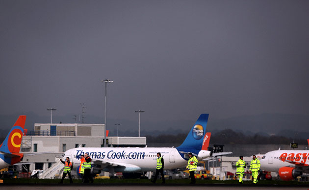 Volcano disruption: Planes sit on the tarmac at Gatwick airport