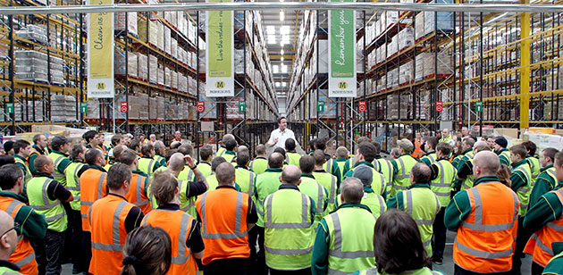 2010 election: 29 March: David Cameron addresses staff during a visit to Morrisons
