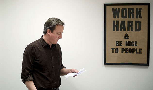 2010 election: 27 March: David Cameron at a conservative rally at Milton Keynes Academy
