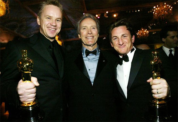 Clint Eastwood at 80: Clint Eastwood, Tim Robbins and Sean Penn at the Oscars