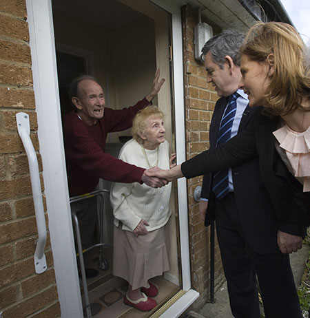 Behind the scenes: 14 April 2010: Gordon Brown and Sarah pay a surprise visit to pensioners