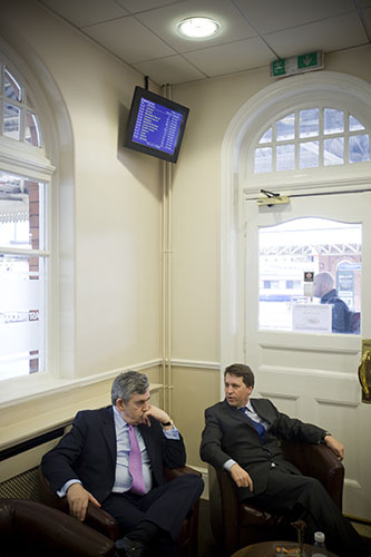 Behind the scenes: 13 April 2010: Gordon Brown consults with a political advisor