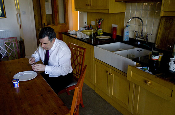 Behind the scenes: 11 April 2010: Gordon Brown in his house in Scotland