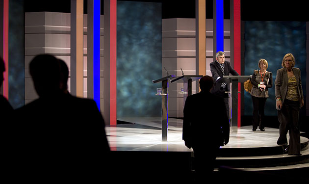 Behind the scenes: 15 April 2010: Gordon Brown at Manchester TV studios