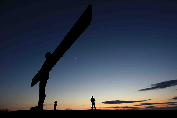 Volcanic sunsets: The Angel of the North at sunset