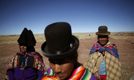 Women in traditional dress in Bolivia