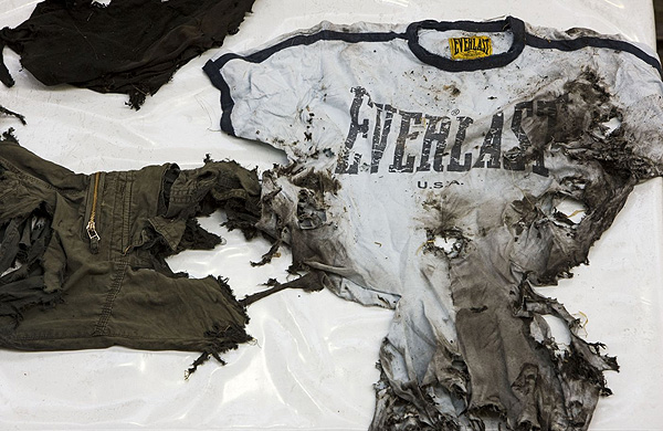 Christoph Buchel's burnt clothing exhibit 
