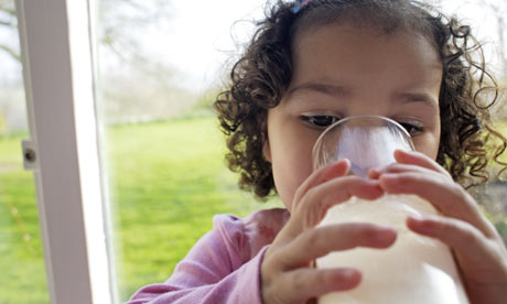 Girl drinking milk