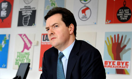 Shadow Chancellor of the Exchequer George Osborne at Conservative party HQ. 