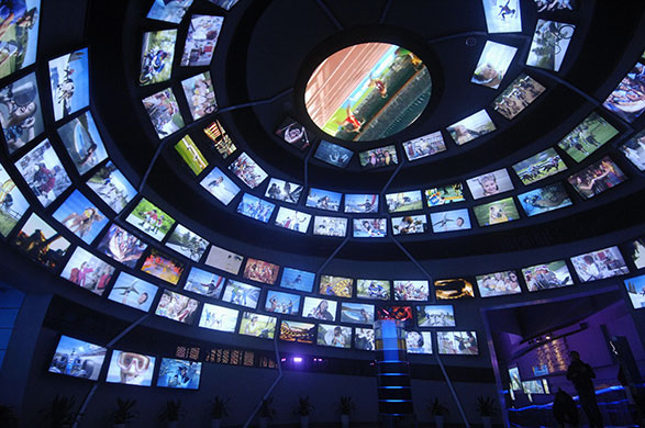 Shanghai Expo: A visitor walks inside the China National Petroleum Corporation Pavilion