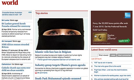 World news front page