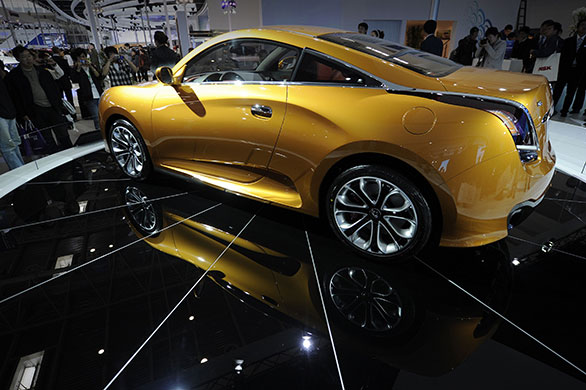 Beijing car show: A Chinese-made Geely GLEagle GS sports car on display 