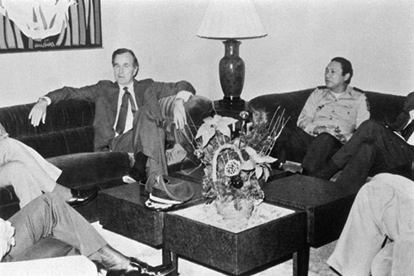 Manuel Noriega: 1983: George W Bush meets Manuel Noriega