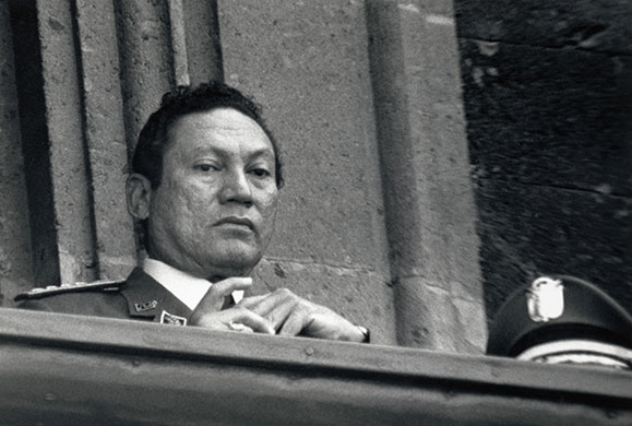 Manuel Noriega: 16 September 1987: General Noriega watches Mexico's Independence Day parade