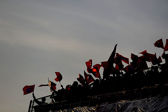 Lyon v Bayern Munich: Lyon fans cheer on their team against Bayern Munich in the Champions League
